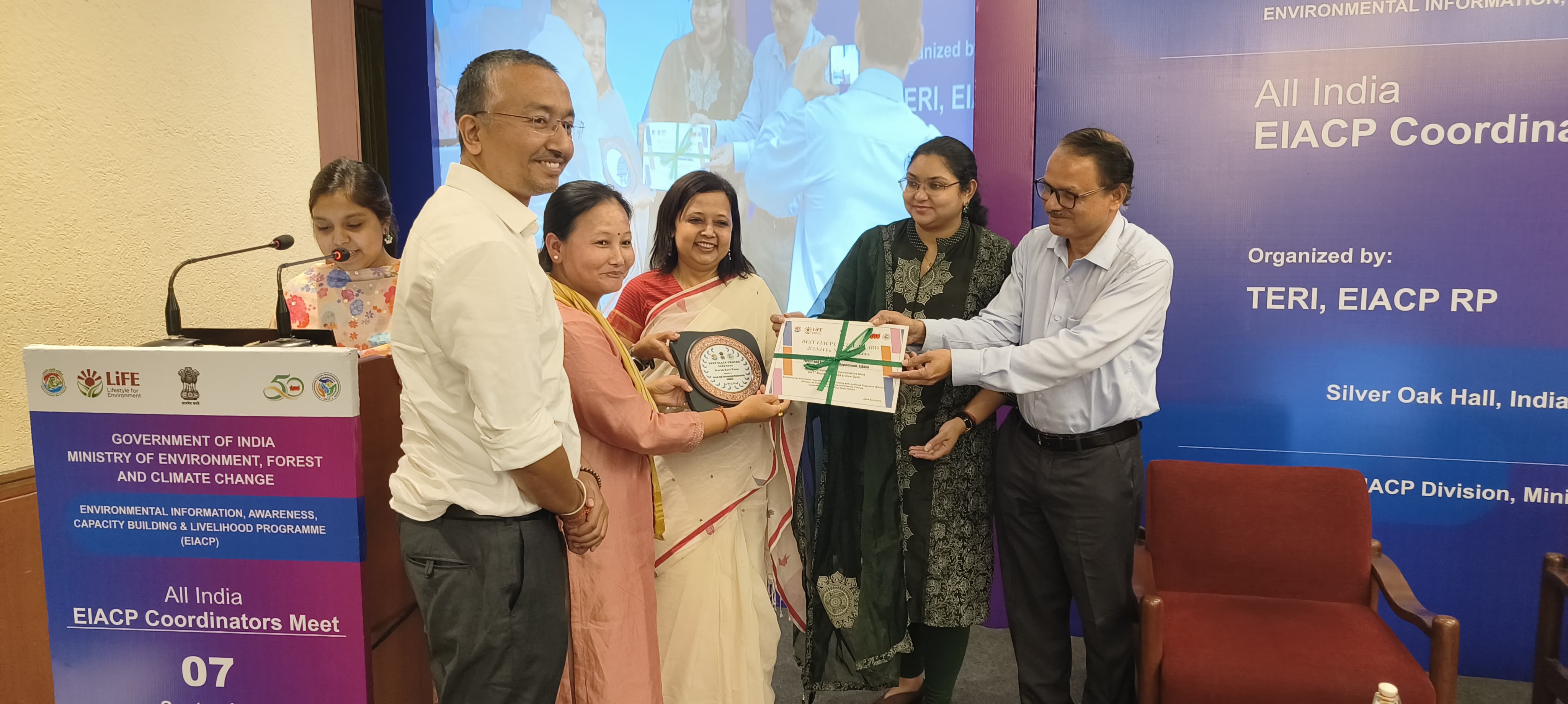 Sikkim awarded the Best State EIACP Centre in the North-East